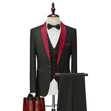 Load image into Gallery viewer, Shenrun Men Tuxedo Suit Slim Fit Shawl Lapel Fashion Formal Wedding Suits Groom Host Stage Business Party Banquet Costume Black