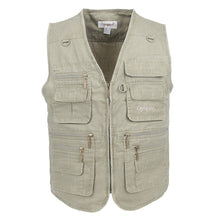 Load image into Gallery viewer, Big Size Fishing Vest Male With Many Pockets Men Sleeveless Jacket Blue Waistcoat Work Vests Outdoors Vest Plus Large Size 10XL