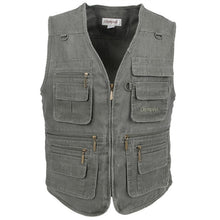 Load image into Gallery viewer, Big Size Fishing Vest Male With Many Pockets Men Sleeveless Jacket Blue Waistcoat Work Vests Outdoors Vest Plus Large Size 10XL