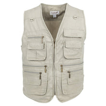 Load image into Gallery viewer, Big Size Fishing Vest Male With Many Pockets Men Sleeveless Jacket Blue Waistcoat Work Vests Outdoors Vest Plus Large Size 10XL